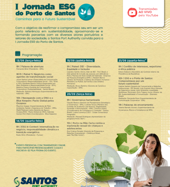 SPA promove I Jornada ESG do Porto de Santos de 13 a 21