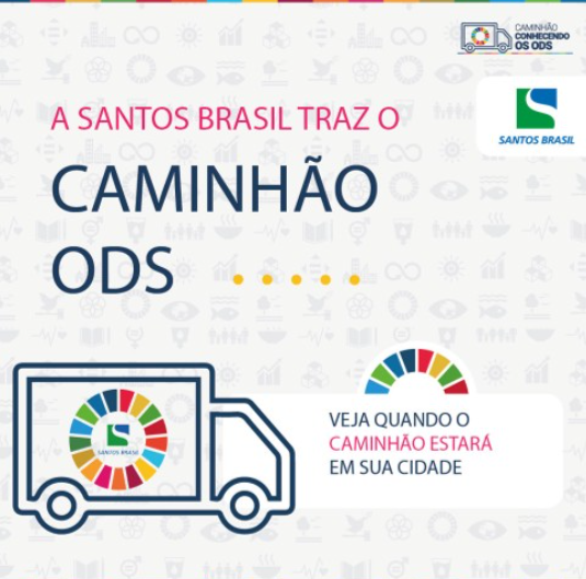 Santos Brasil traz o caminhão Conhecendo os ODS, considerado o maior festival itinerante de desenvolvimento sustentável das Américas para as cidades: São Bernardo do Campo (SP), Santos (SP), Guarujá (SP) e Imbituba (SC)