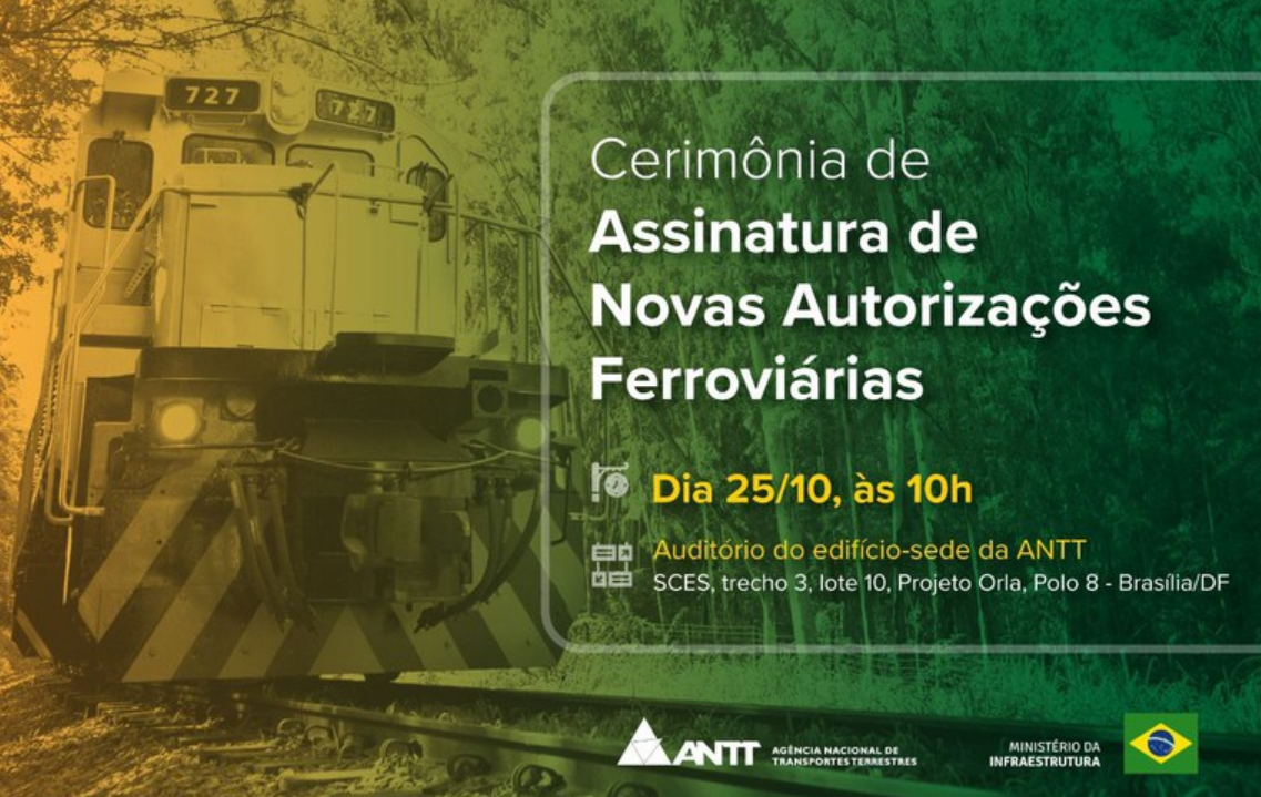 ANTT e Ministério da Infraestrutura anunciam assinatura de cinco novas autorizações ferroviárias