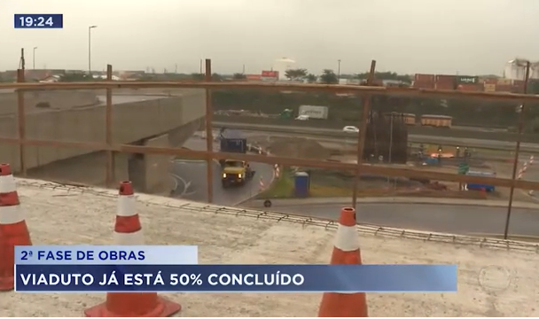 Obras da segunda fase da nova entrada de Santos
