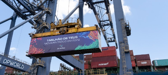 DP World Santos alcança recorde de mais de 1 milhão de TEU movimentados em 2022