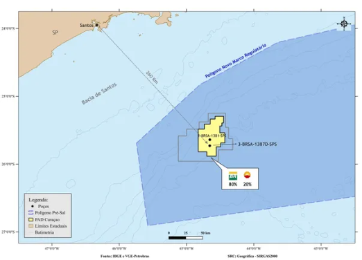 Petrobras identifica a presença de hidrocarbonetos, que dão origem ao petróleo, em poço exploratório na Bacia de Santos, SP