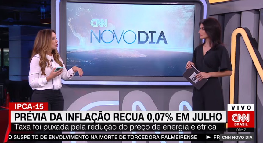 IPCA-15, prévia da inflação, fica negativo em 0,07% em julho, diz IBGE