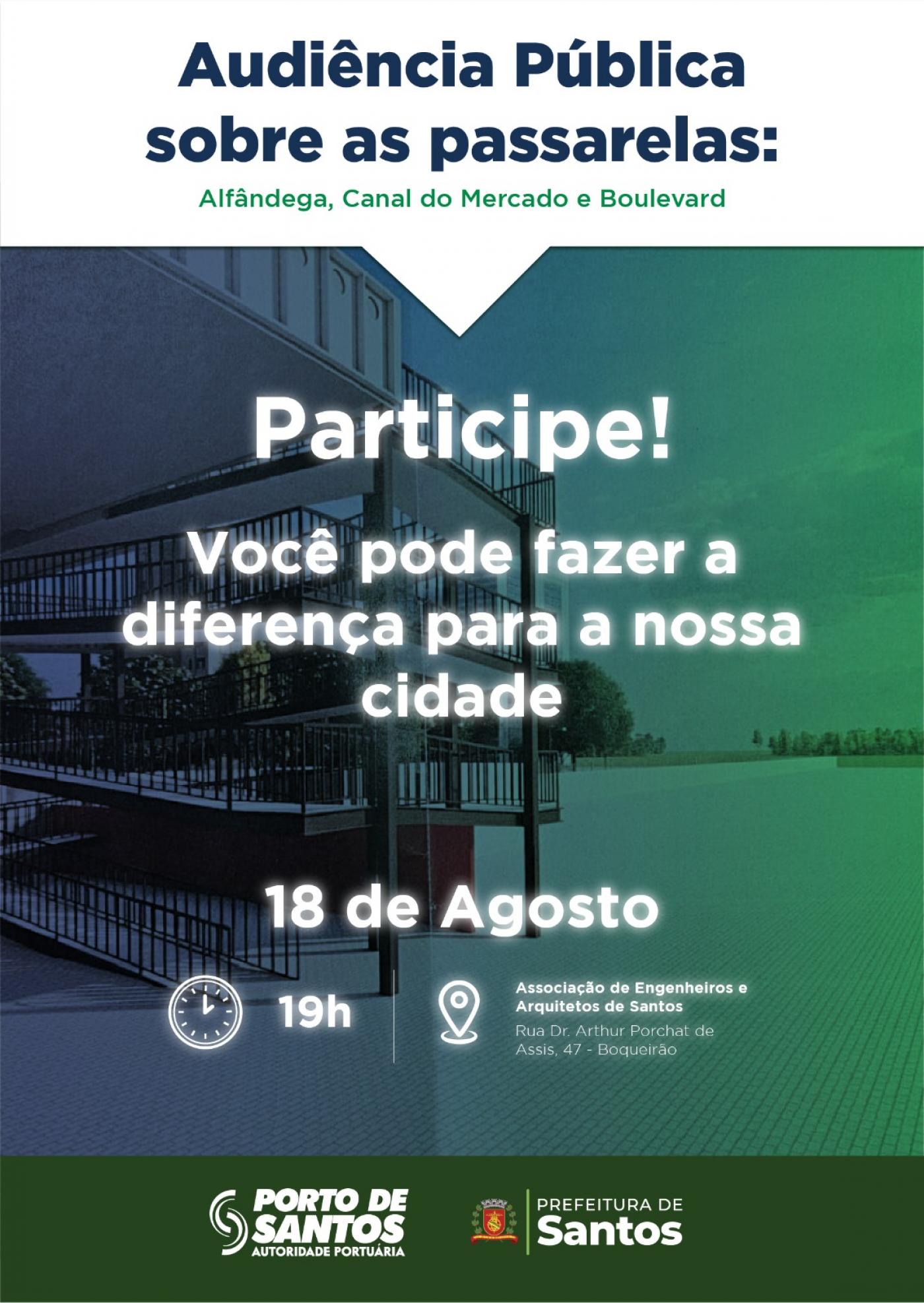 Audiência em Santos discute passarelas do Parque Valongo