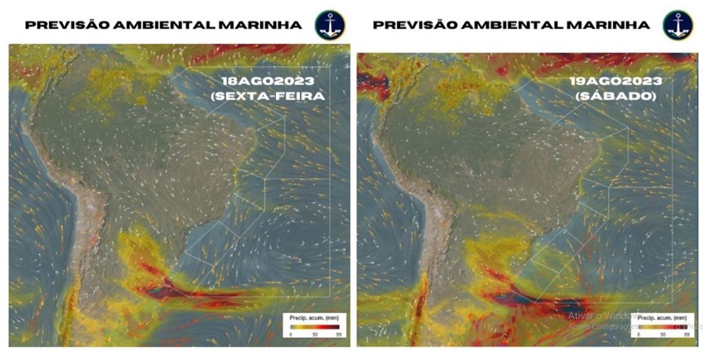 Marinha alerta navegantes sobre formação de ciclone extratropical nesta sexta-feira