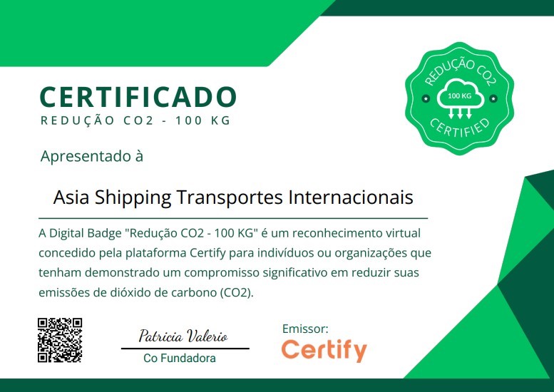 Apostando em treinamento digital, a Asia Shipping reduz cerca de 100 kg de emissões de CO2 em seus escritórios