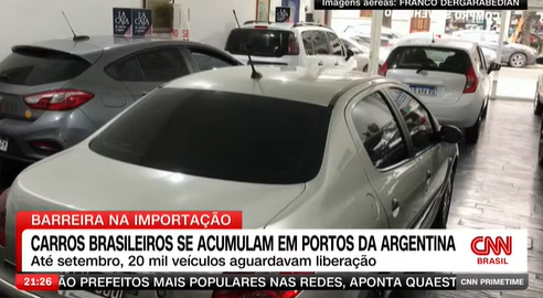 Carros brasileiros se acumulam em portos da Argentina após barreira na importação