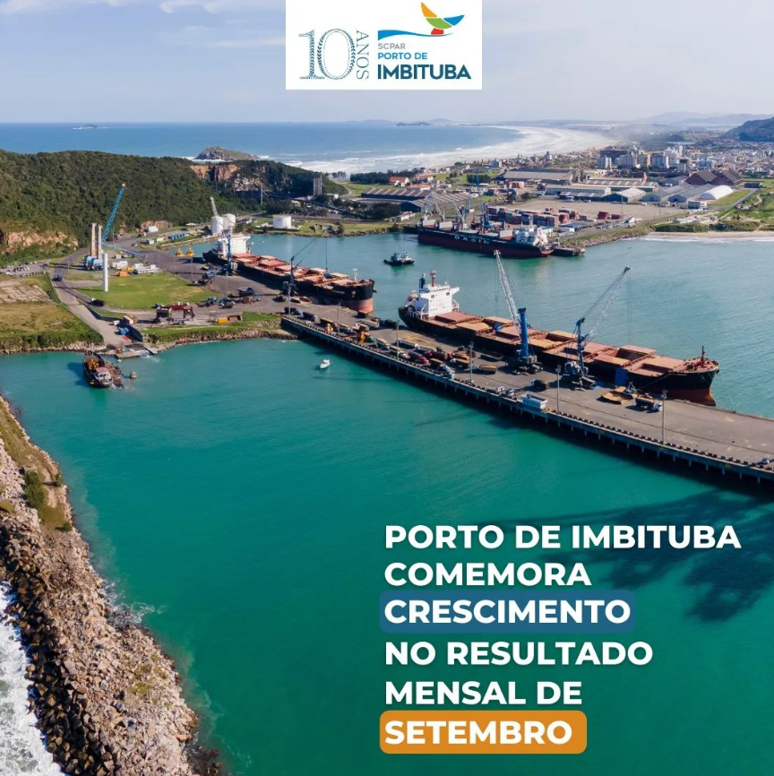 Porto de Imbituba comemora crescimento no resultado mensal de setembro