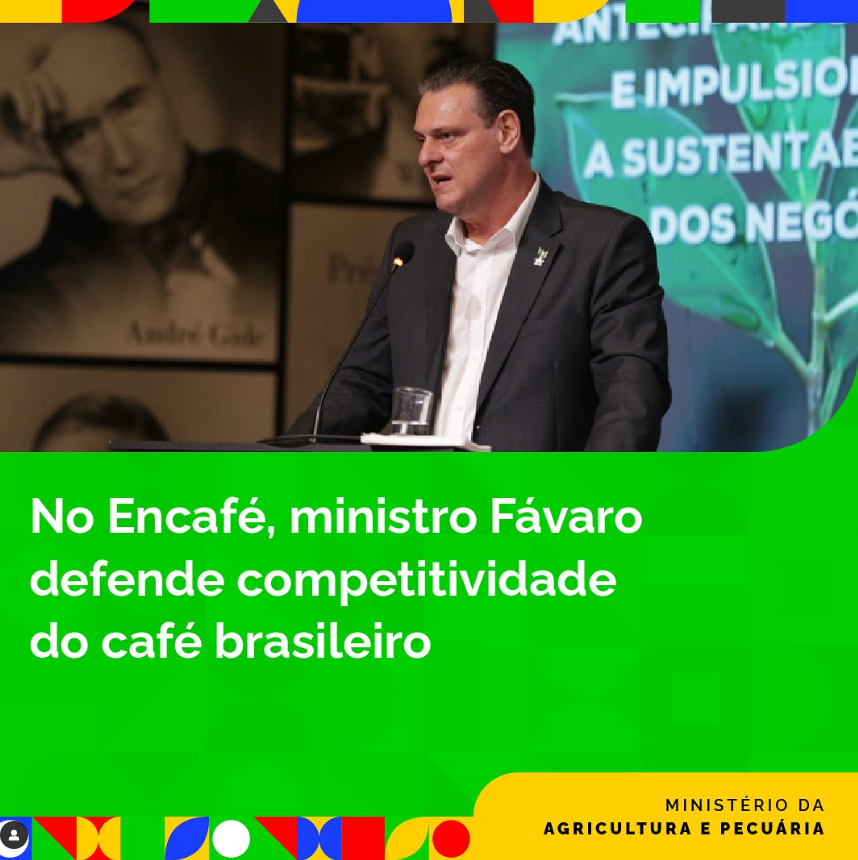 No Encafé, ministro Fávaro defende competitividade do café brasileiro