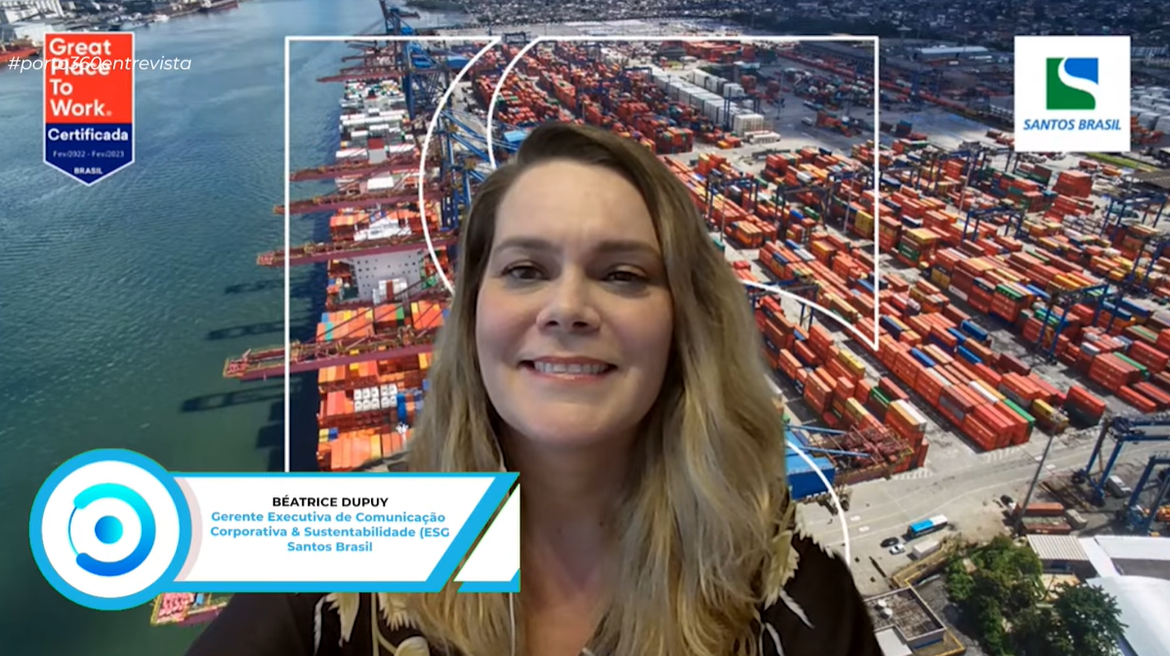 Práticas ESG nas empresas portuárias, com Béatrice Dupuy, Gerente Executiva de Comunicação Corporativa & Sustentabilidade da Santos Brasil