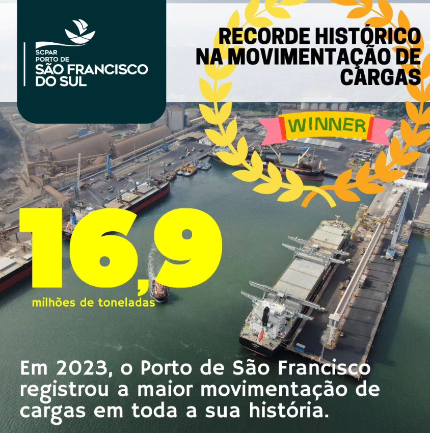 Em 2023, Porto de São Francisco atinge maior movimentação de carga da história