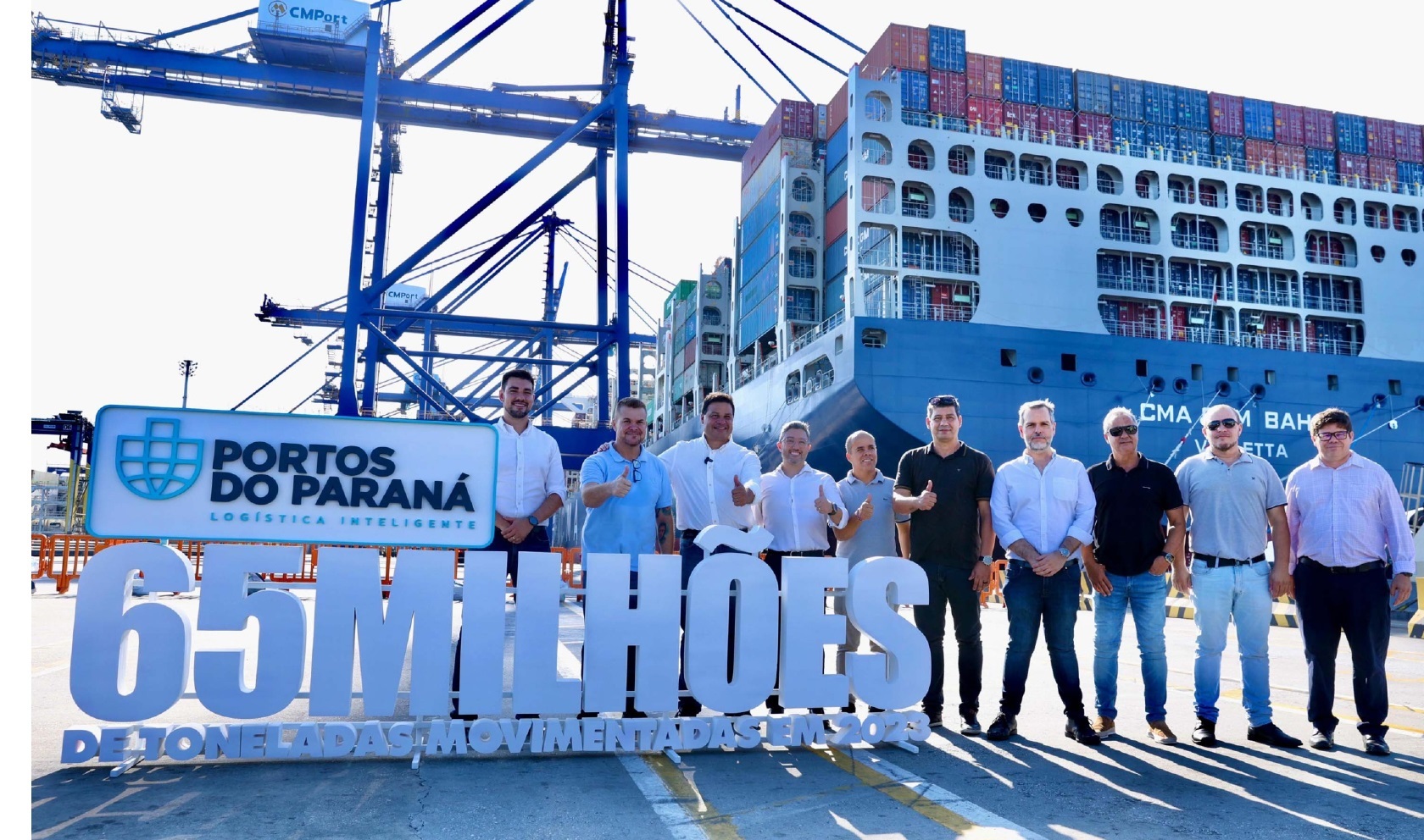 Portos do Paraná ultrapassa 65 milhões de toneladas e bate recorde histórico em 2023