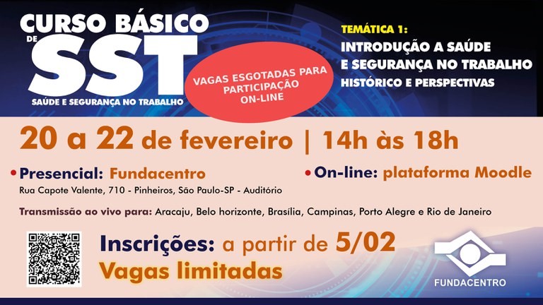 Curso sobre Introdução a Saúde e Segurança no Trabalho será ministrado pela Fundacentro