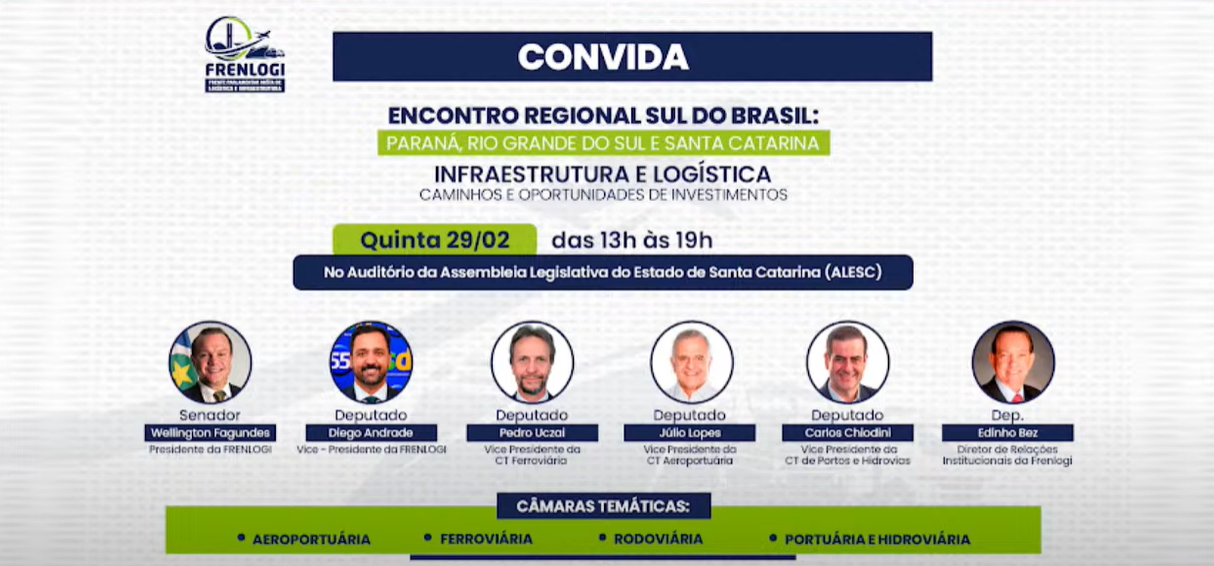 Ministério de Portos e Aeroportos anuncia investimentos para o setor durante evento promovido pela FRENLOGI