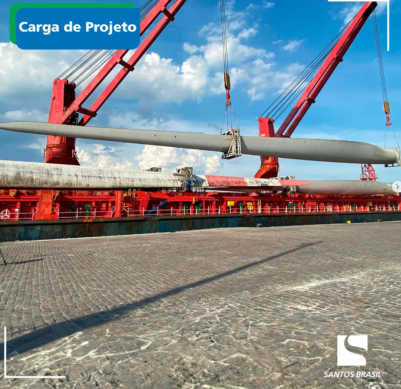 Santos Brasil conclui operação de pás eólicas no Terminal do Saboó, no Porto de Santos 