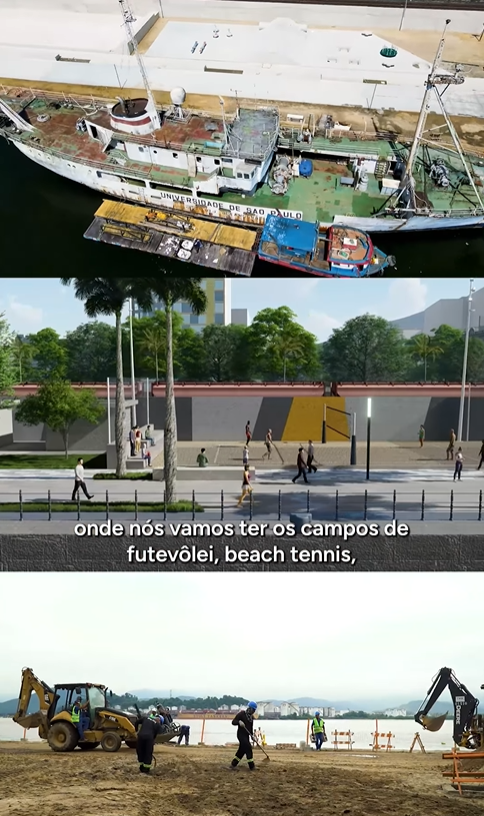 Primeira fase do Parque Valongo, em Santos, atinge 60% dos trabalhos
