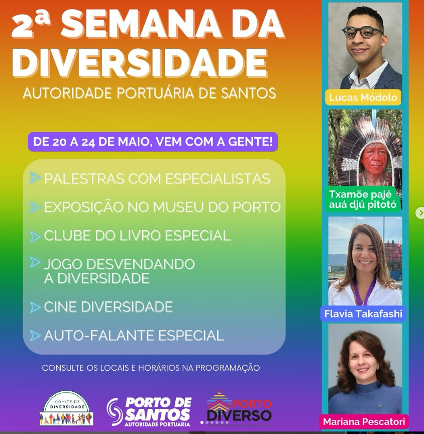 APS abre hoje 2ª Semana da Diversidade do Porto de Santos