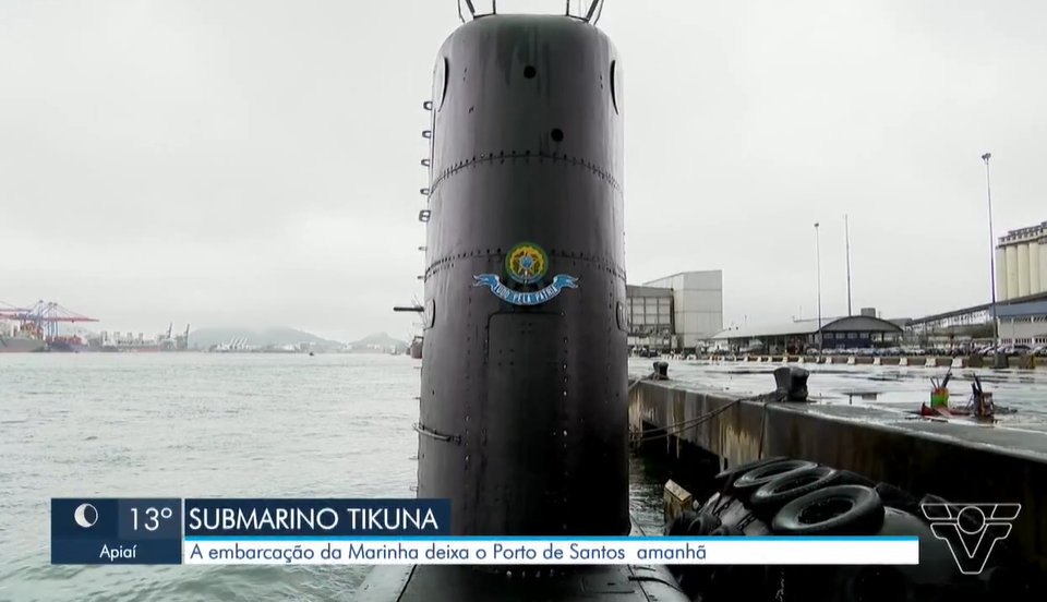 Submarino da Marinha, Tikuna, está no Porto de Santos