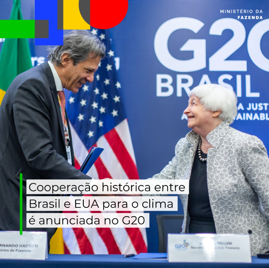 Brasil e Estados Unidos firmam parceria sobre clima