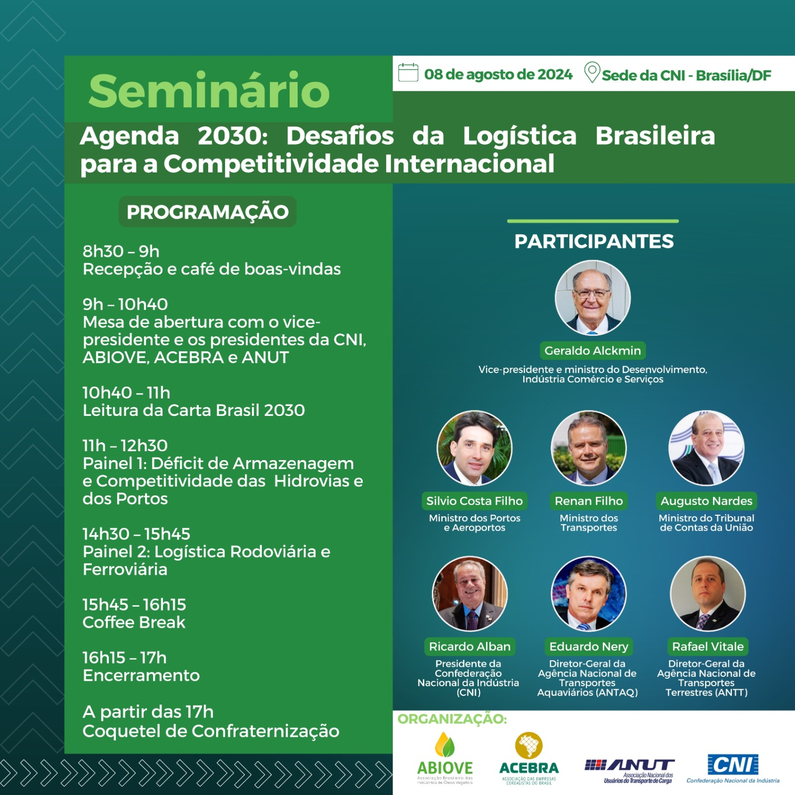 Seminário “Agenda 2030: Desafios da Logística Brasileira para a Competitividade Internacional”