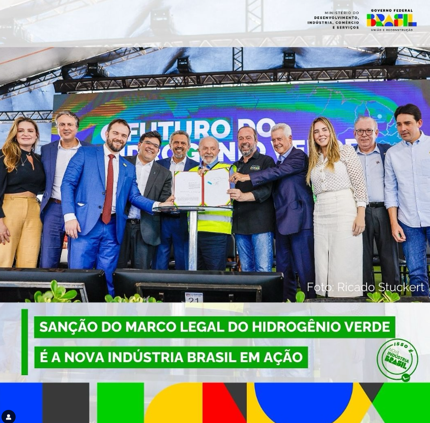 Sancionada lei que institui o marco legal do hidrogênio de baixa emissão de carbono